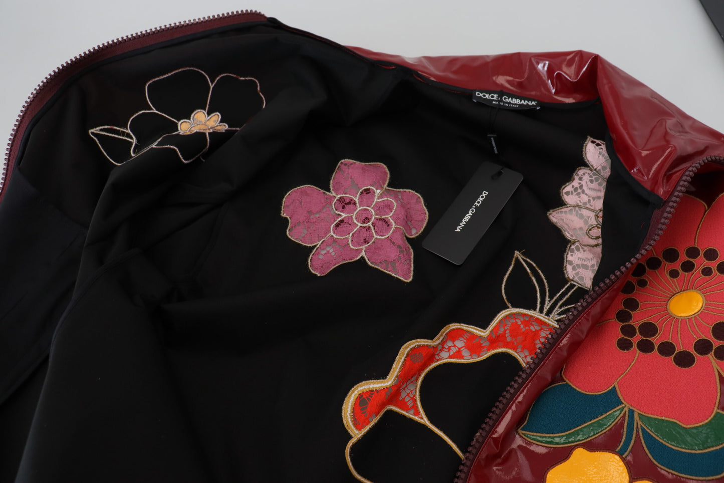 Dolce & Gabbana Maroon Floral Luxe Jakke