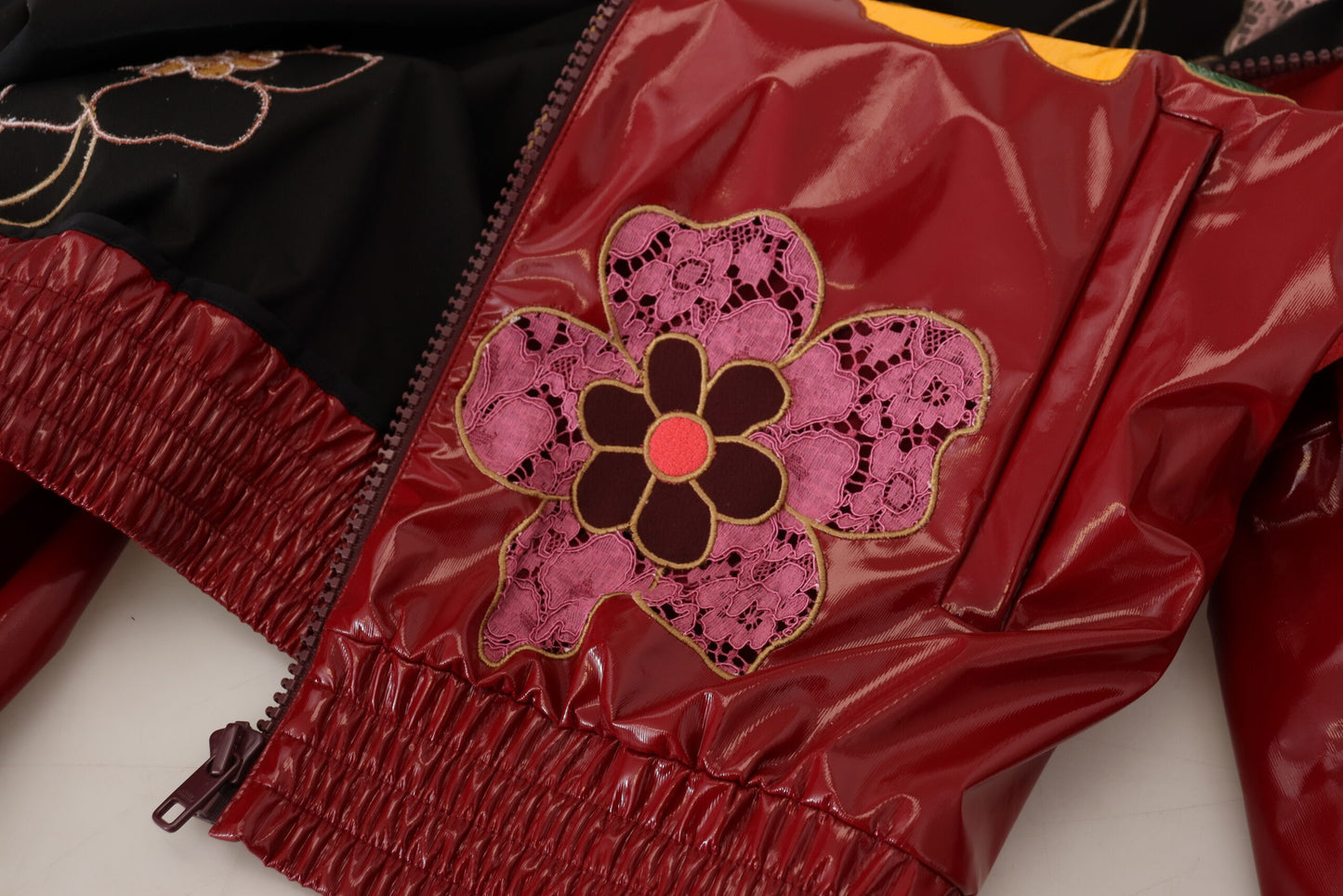 Dolce & Gabbana Maroon Floral Luxe Jakke