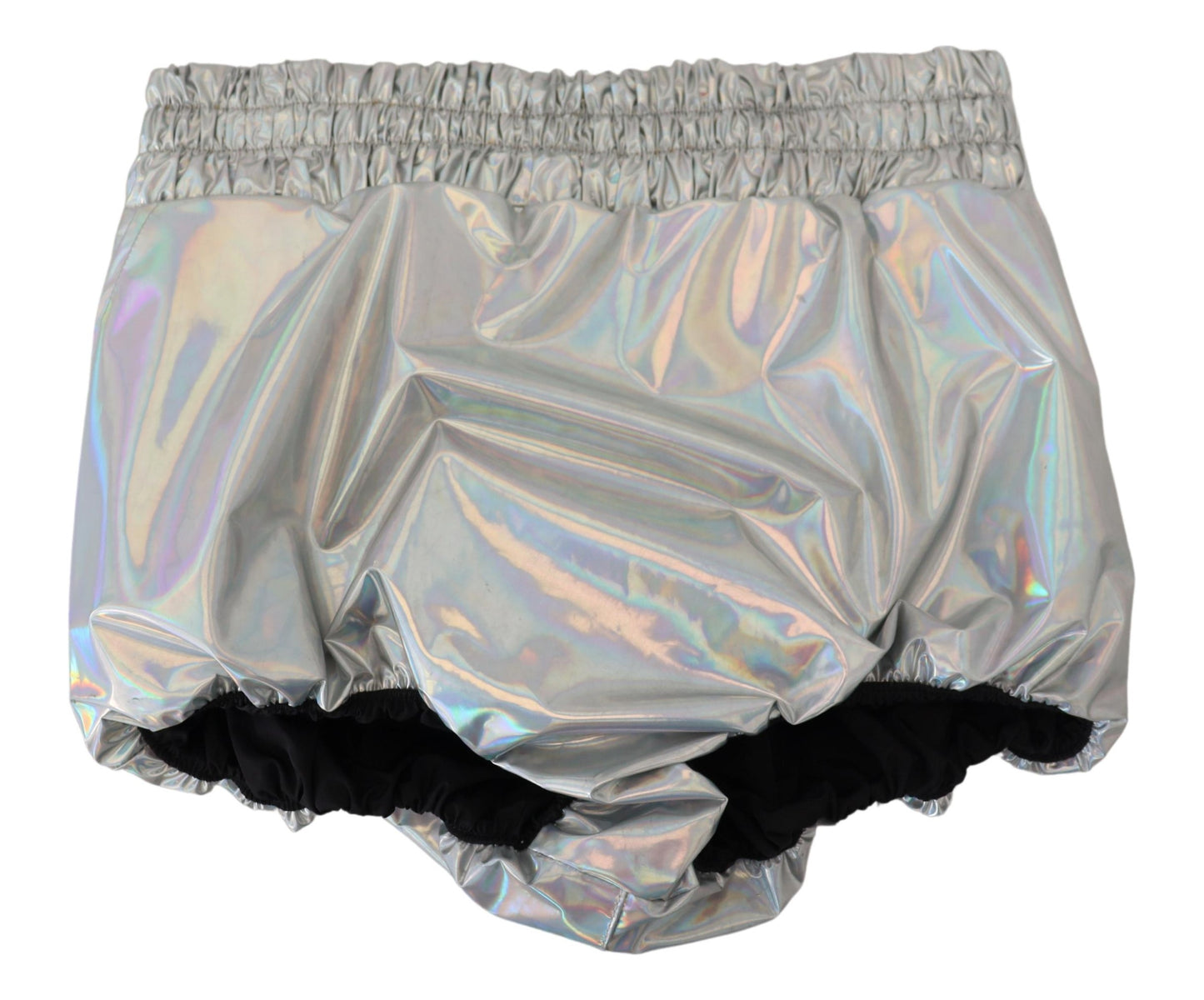 Dolce & Gabbana Elevated Elegance Sølvfarvede Højtaljede Shorts
