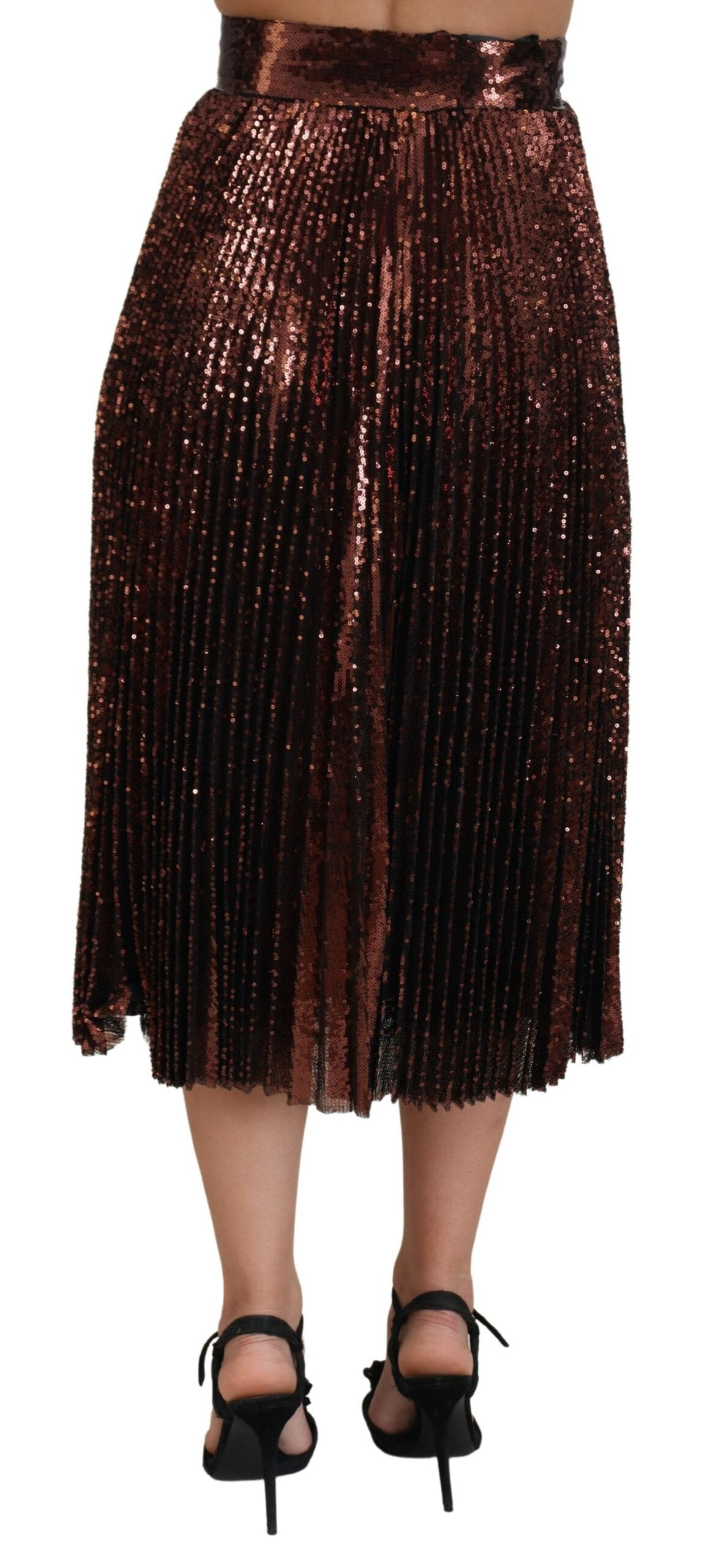 Dolce & Gabbana Elegant Højtaljet A-formet Midi-nederdel