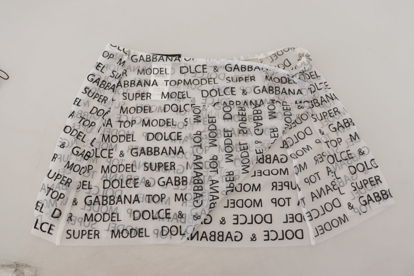 Dolce & Gabbana Elegant Hvid Mini Nederdel med Logoprint