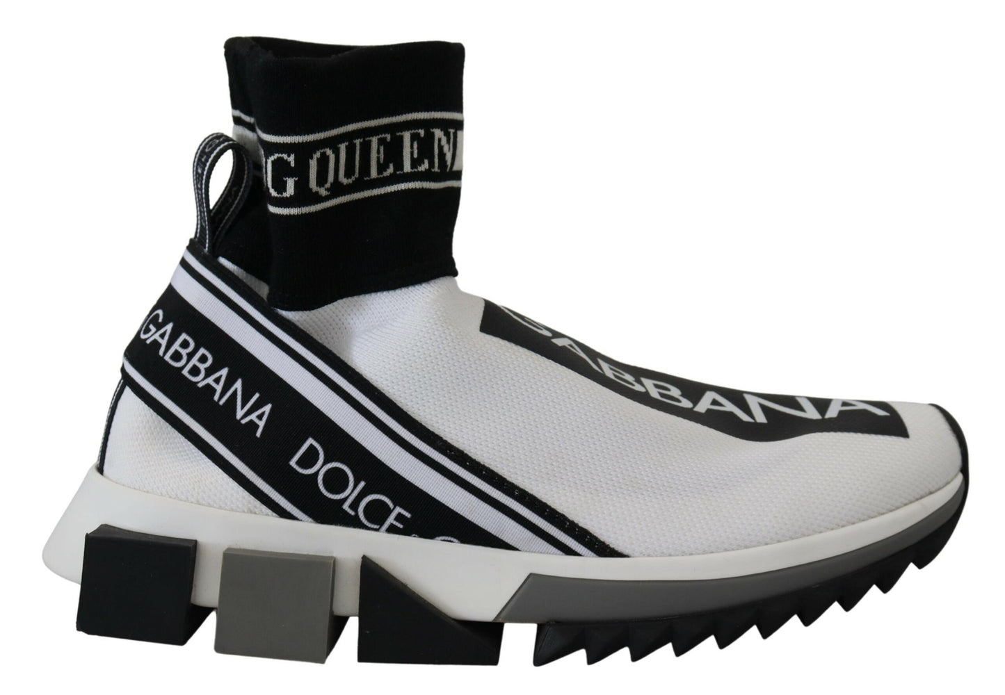 Dolce & Gabbana Chic Sorte og Hvide Sorrento Slip-On Sneakers