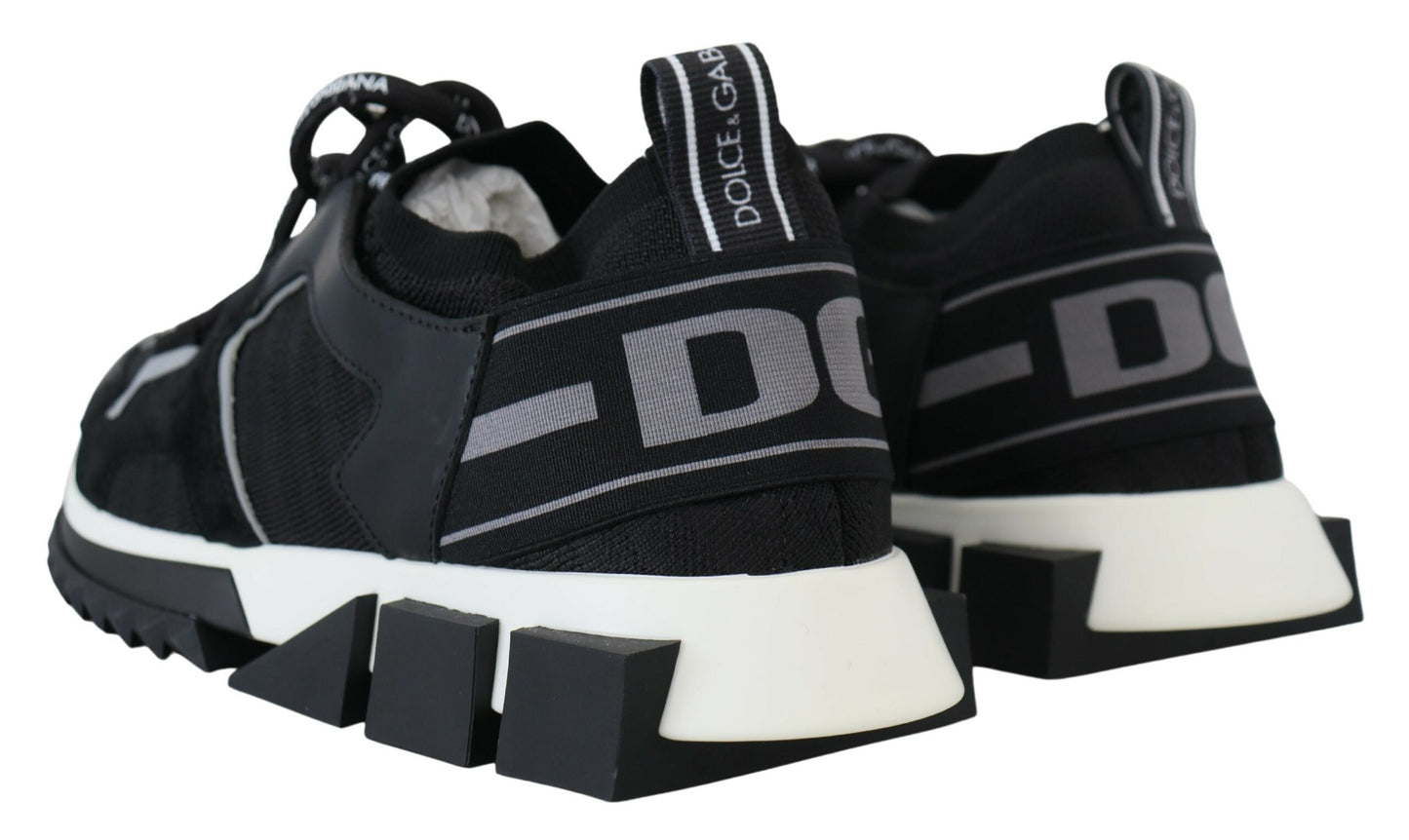 Dolce & Gabbana Chic Sorrento Slip-On Sneakers i Monokrom