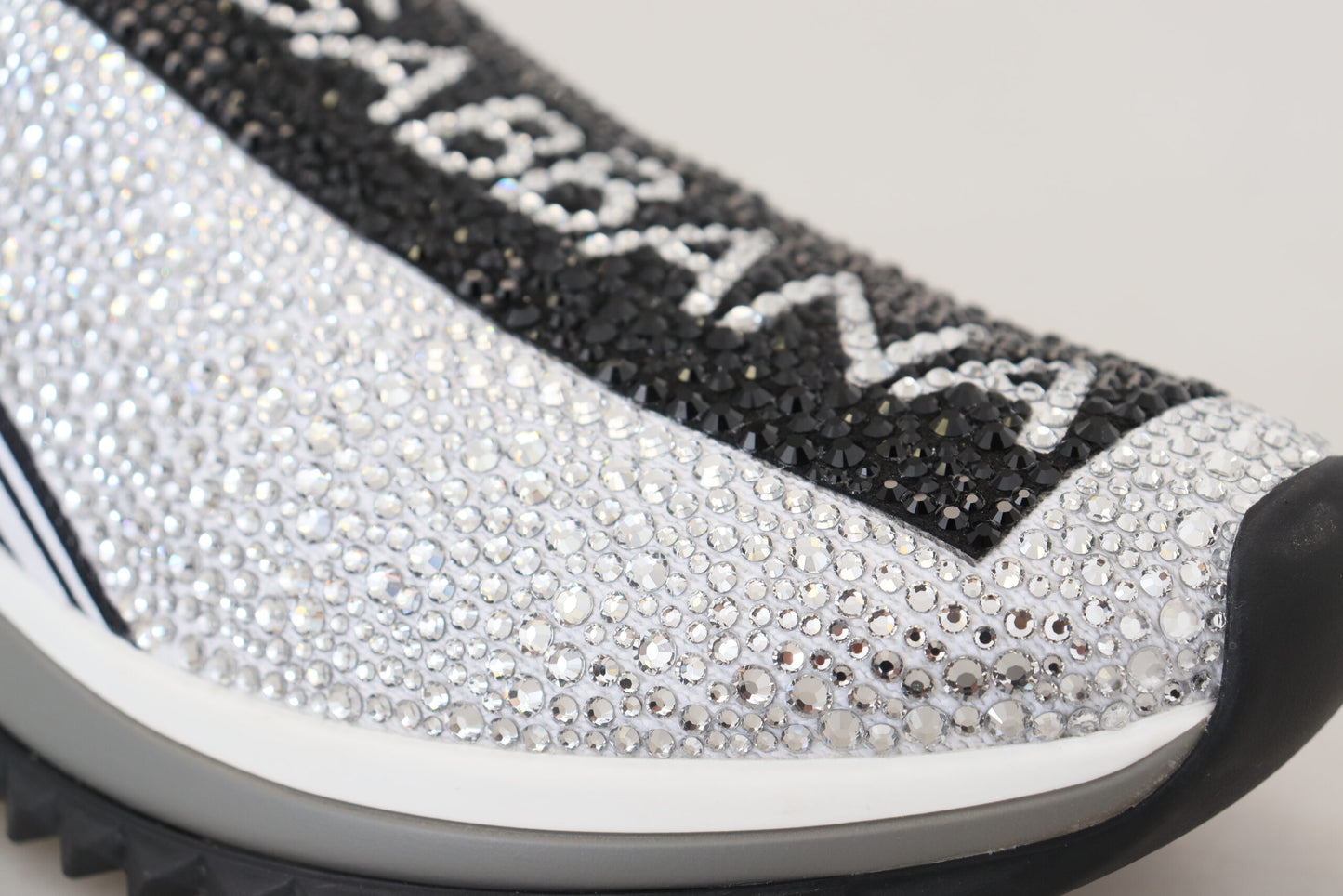 Dolce & Gabbana Mousserende Sølvfarvede Sneakers med Rhinsten