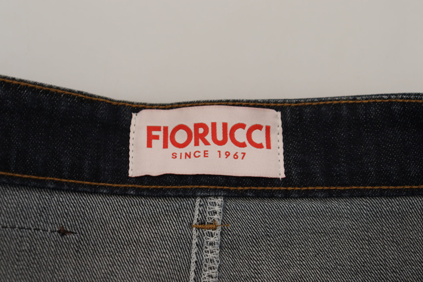 Fiorucci Chic Mørkeblå Denim Nederdel Med Mellem Talje
