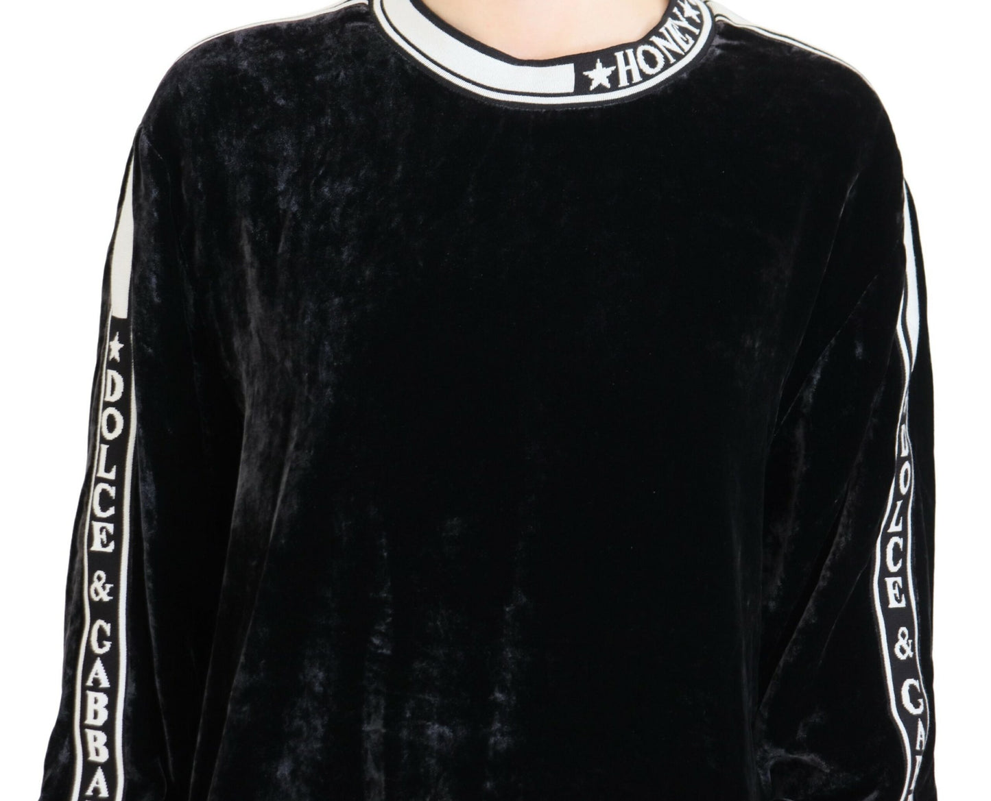 Dolce & Gabbana Elegant Silkeblanding Fløjlssweater