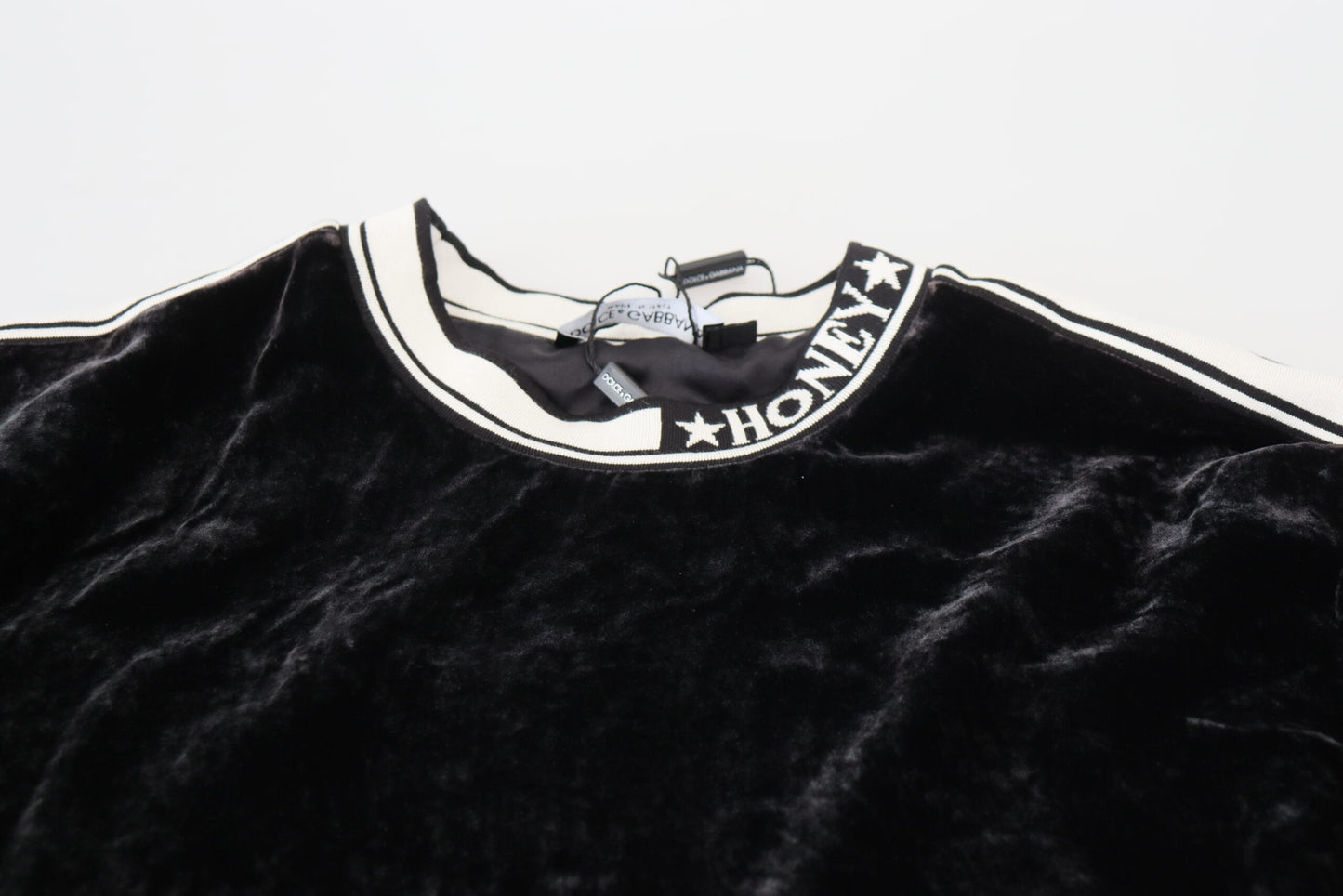 Dolce & Gabbana Elegant Silkeblanding Fløjlssweater