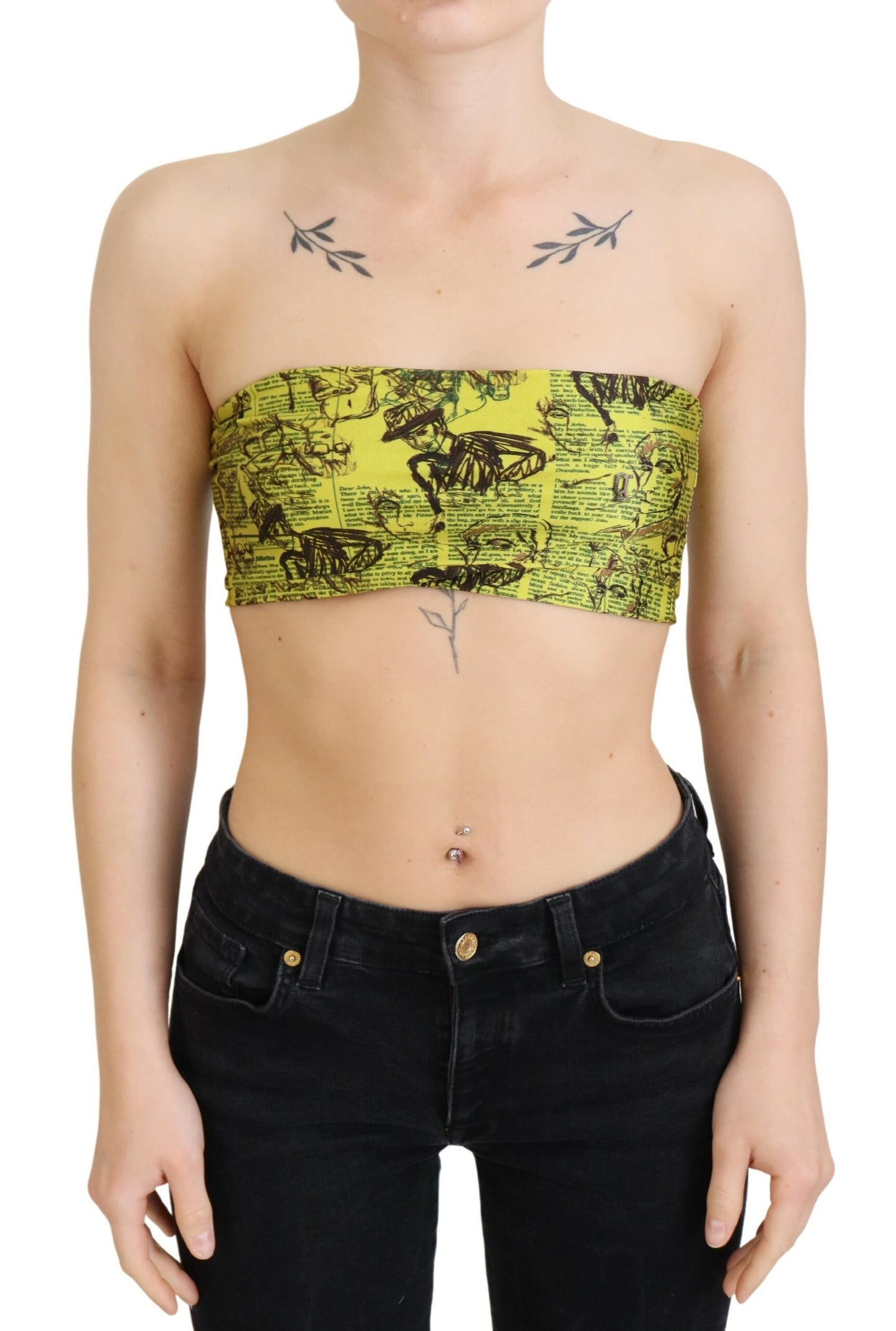 John Galliano Chic Cropped Stretch Top Bh i Flerfarvet Print