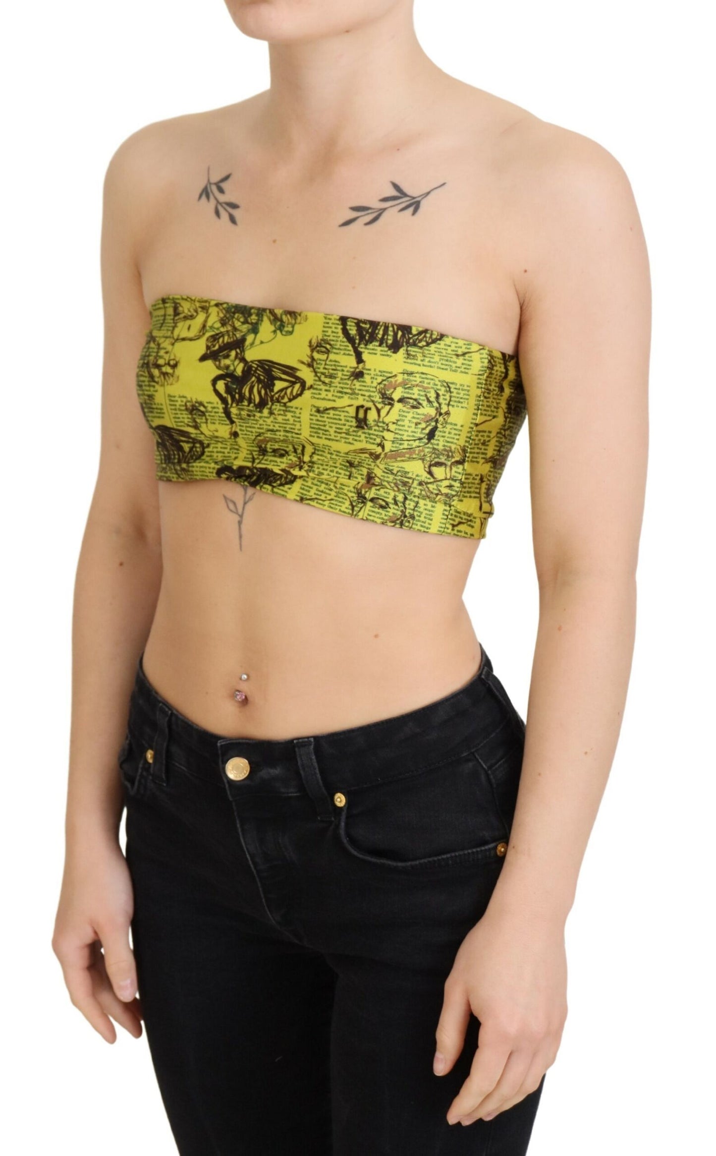 John Galliano Chic Cropped Stretch Top Bh i Flerfarvet Print