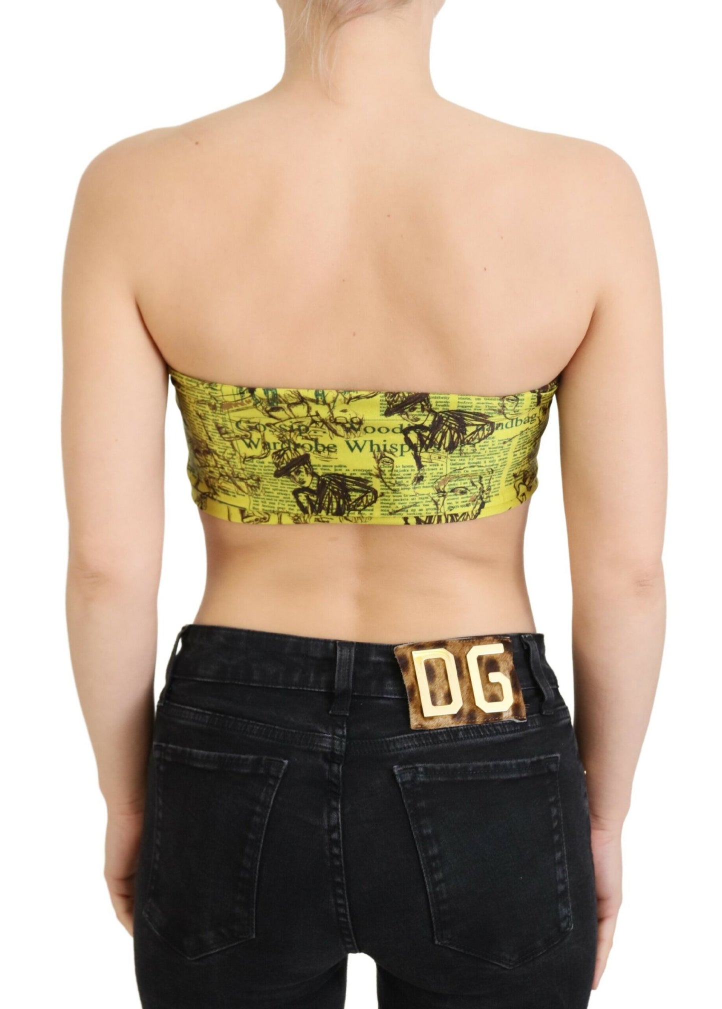 John Galliano Chic Cropped Stretch Top Bh i Flerfarvet Print