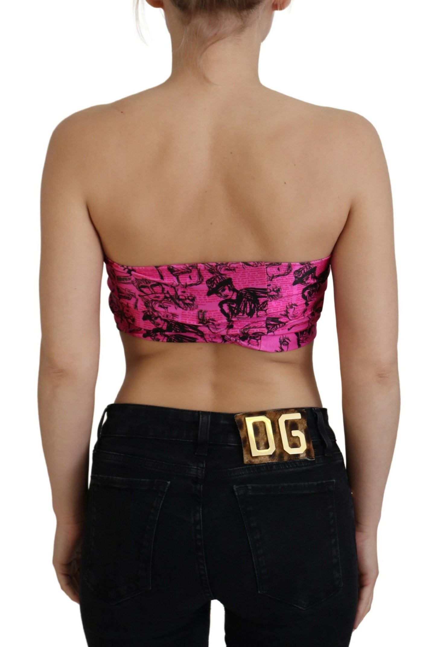 John Galliano Chic Pink Avisprint Cropped Top
