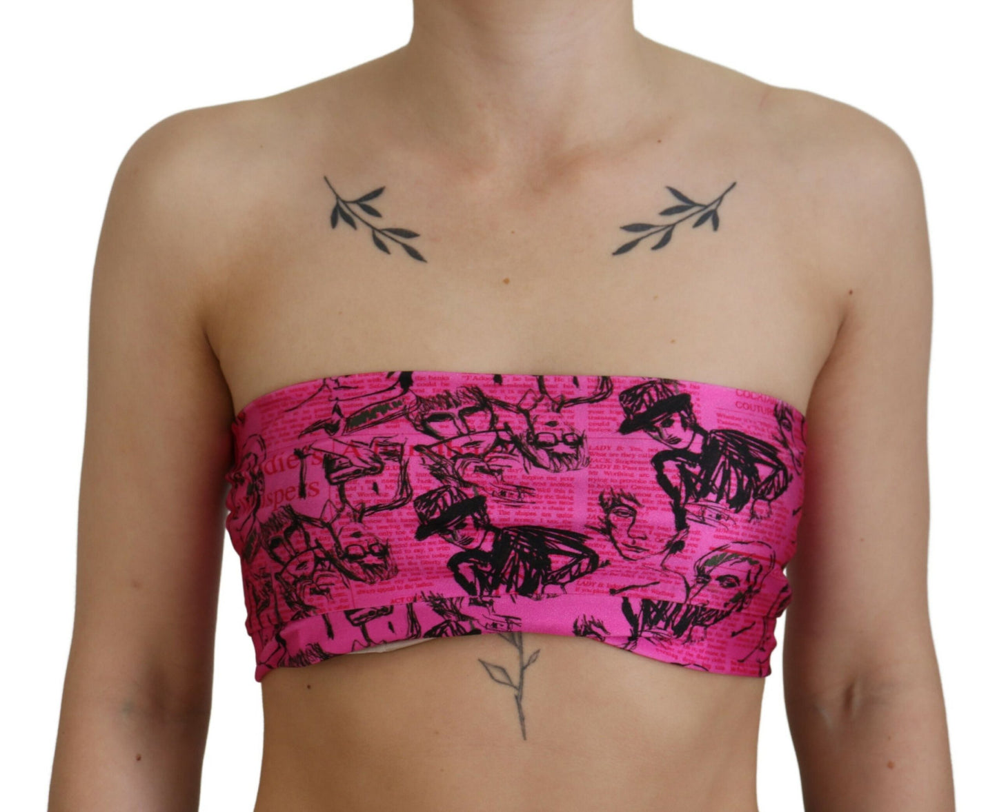 John Galliano Chic Pink Avisprint Cropped Top