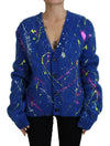 Dolce & Gabbana Elegant Flerfarvet Splash Mohair Cardigan