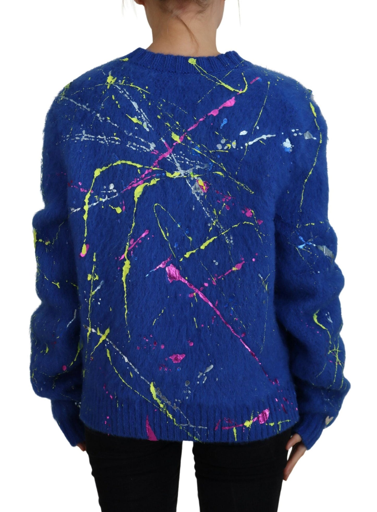 Dolce & Gabbana Elegant Flerfarvet Splash Mohair Cardigan