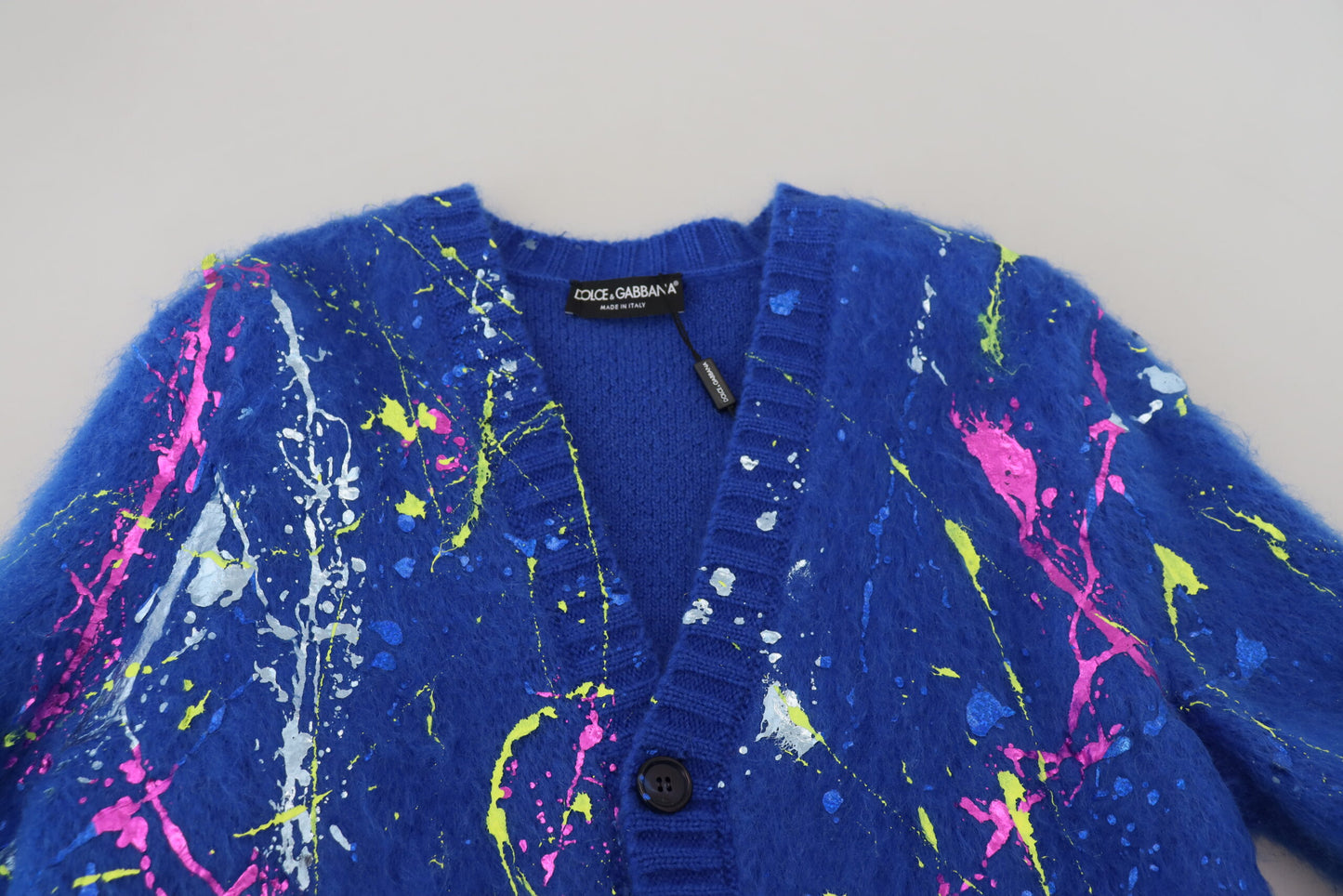 Dolce & Gabbana Elegant Flerfarvet Splash Mohair Cardigan