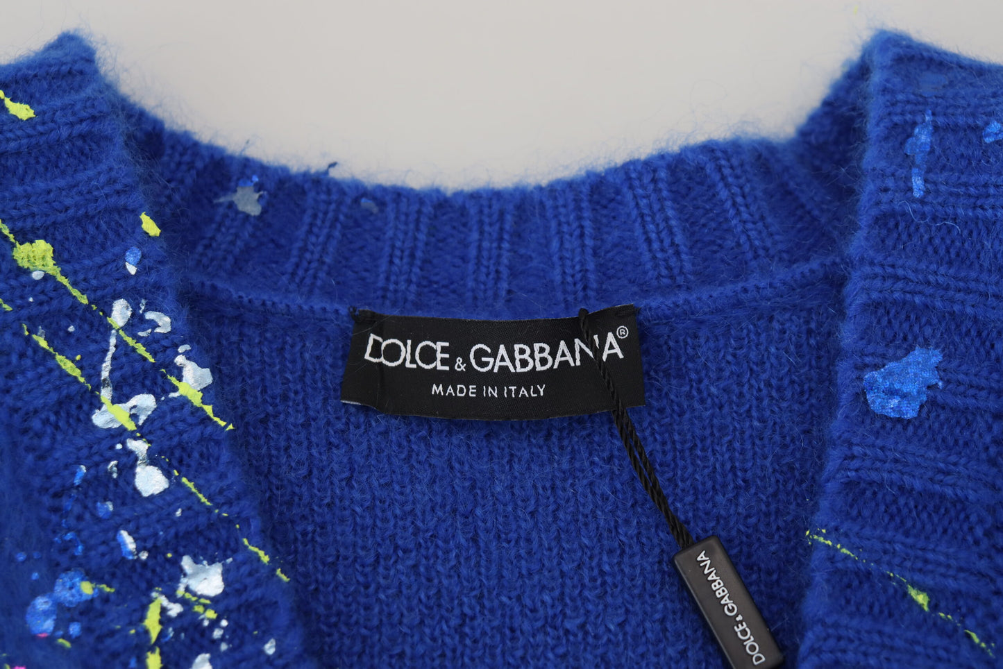 Dolce & Gabbana Elegant Flerfarvet Splash Mohair Cardigan