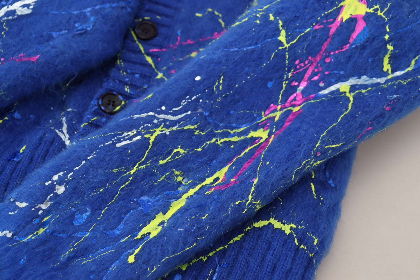 Dolce & Gabbana Elegant Flerfarvet Splash Mohair Cardigan