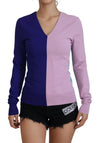 Dolce & Gabbana Chic Flerfarvet V-hals Pullover Sweater
