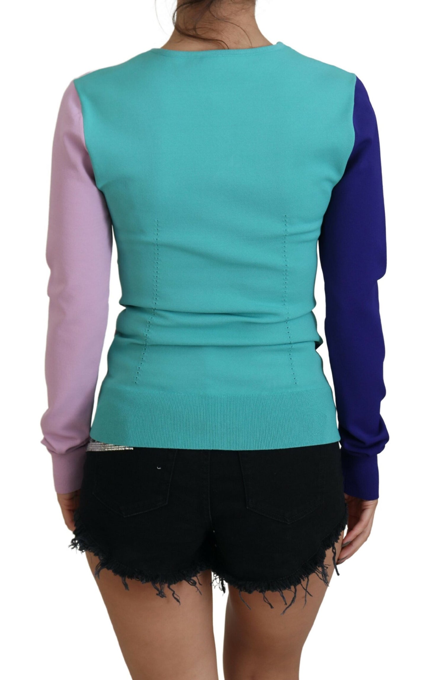 Dolce & Gabbana Chic Flerfarvet V-hals Pullover Sweater