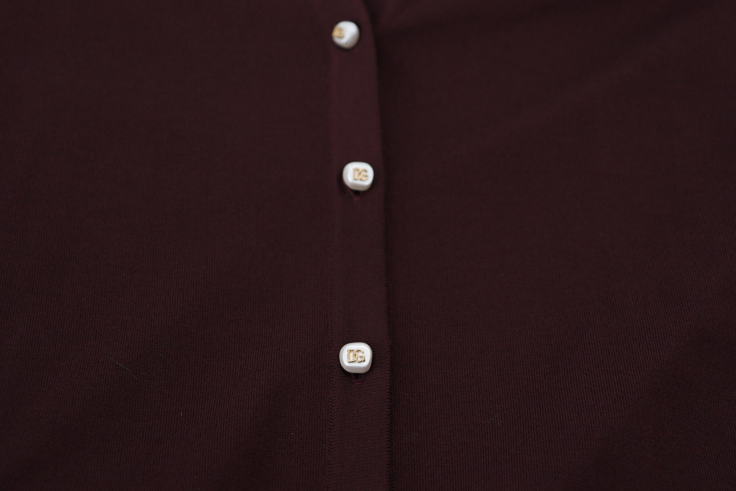 Dolce & Gabbana Chic Maroon V-hals Uldcardigan