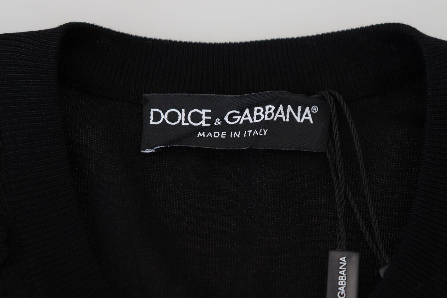 Dolce & Gabbana Elegant Sort Blomster Cardigan i Blonde