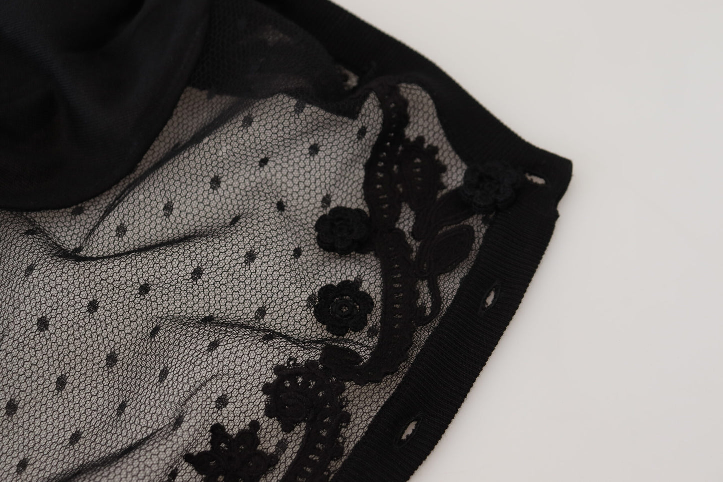 Dolce & Gabbana Elegant Sort Blomster Cardigan i Blonde