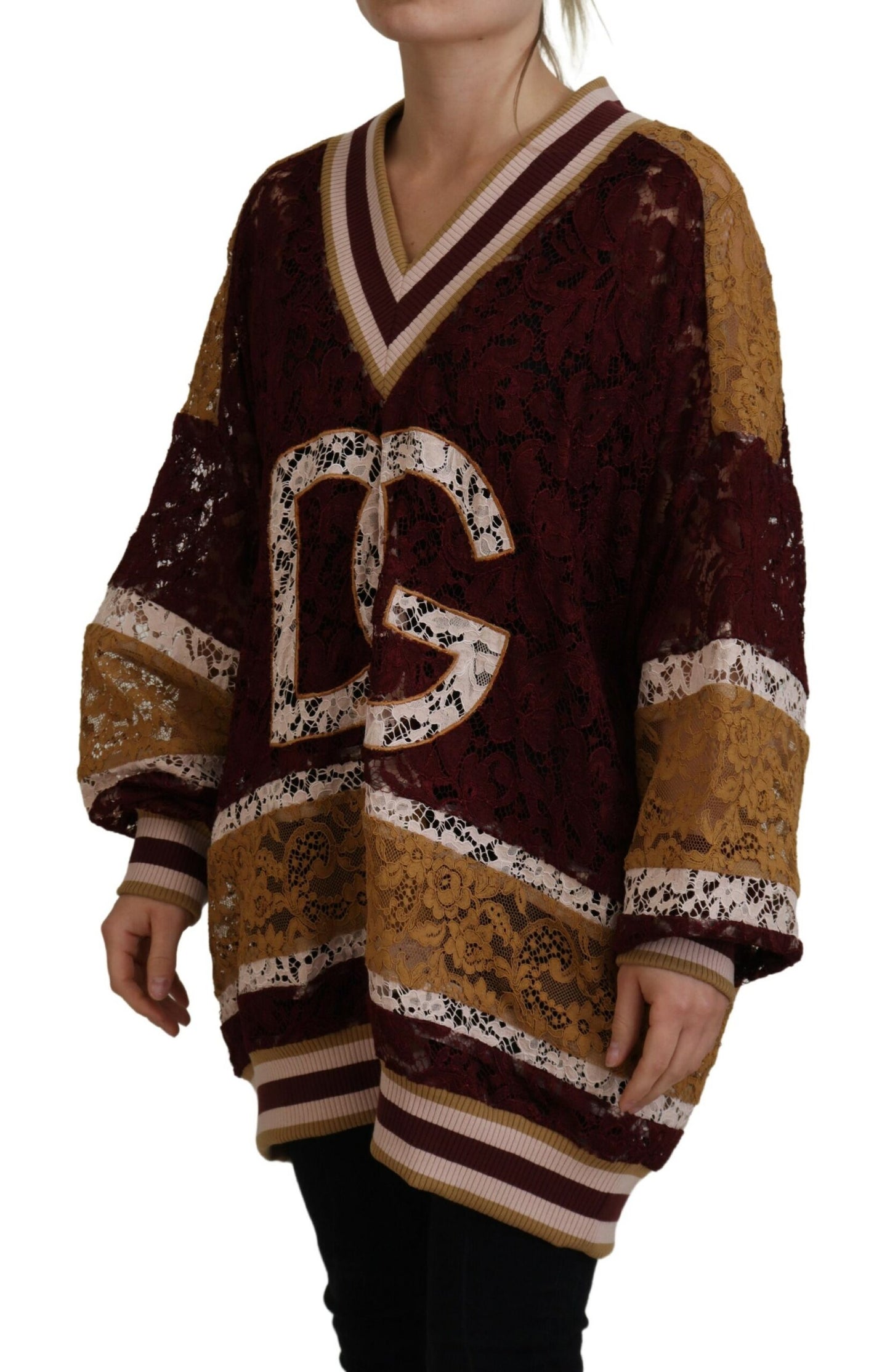 Dolce & Gabbana Flerfarvet V-hals Pullover Sweater