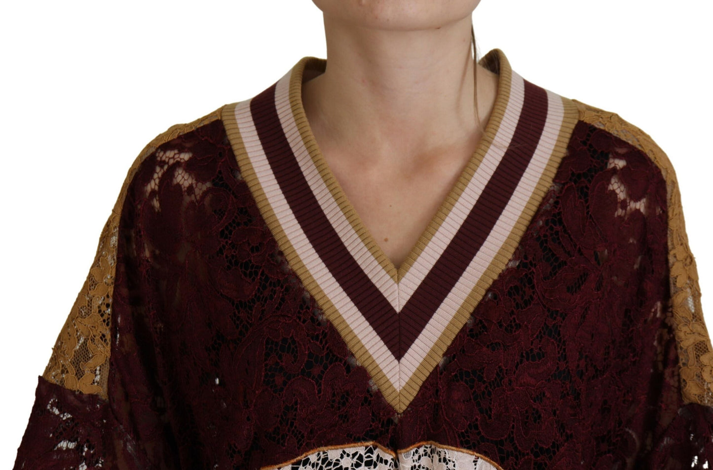 Dolce & Gabbana Flerfarvet V-hals Pullover Sweater