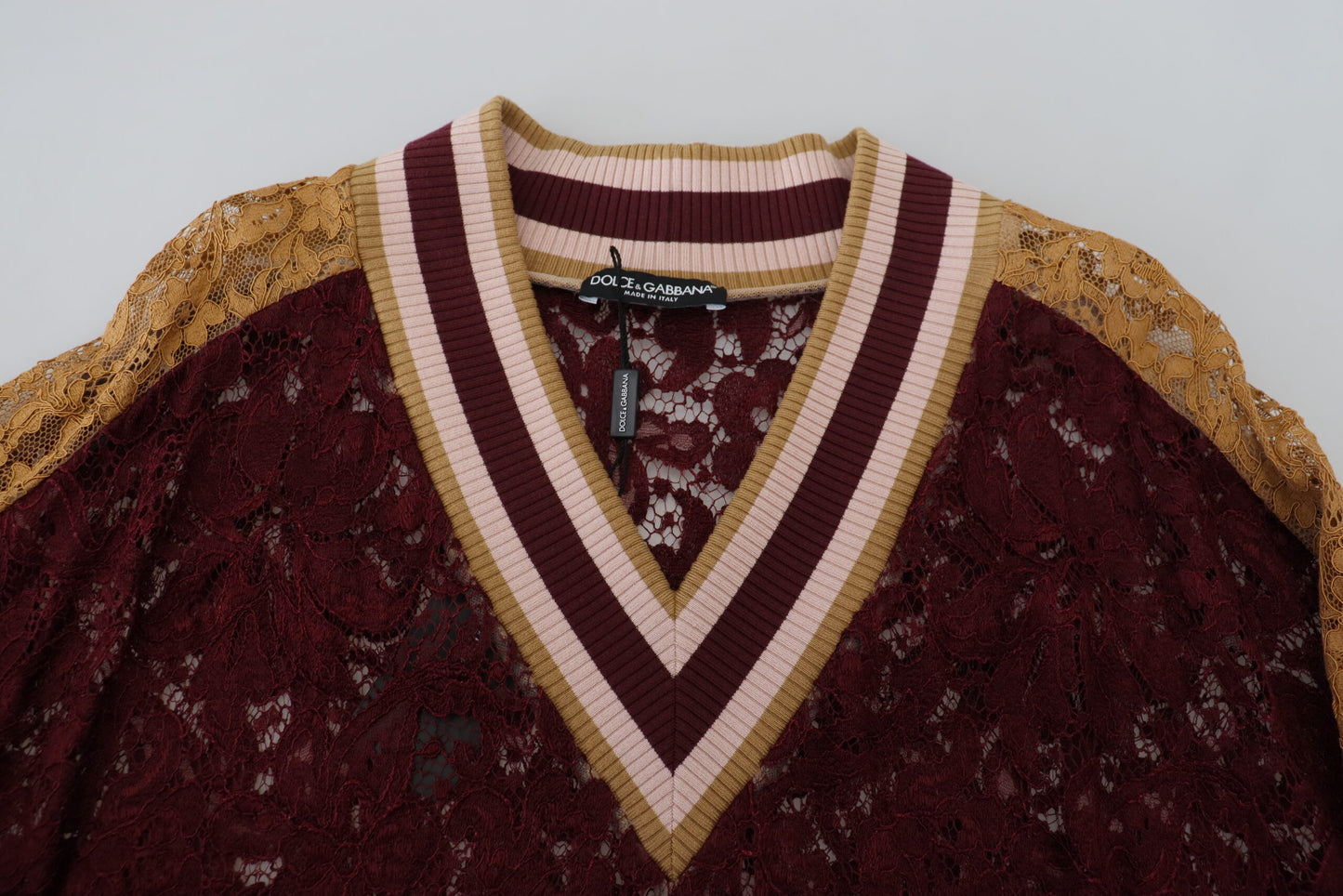 Dolce & Gabbana Flerfarvet V-hals Pullover Sweater
