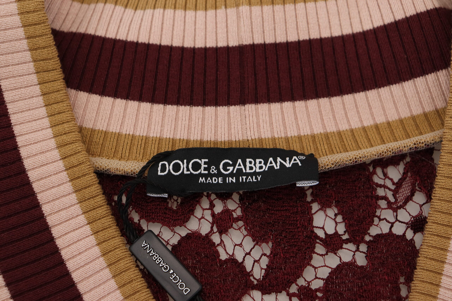 Dolce & Gabbana Flerfarvet V-hals Pullover Sweater