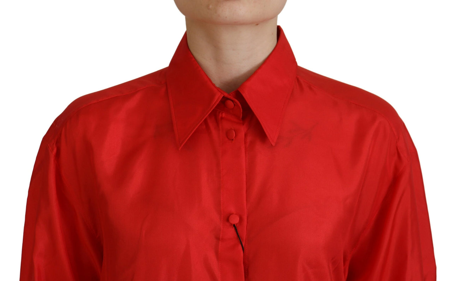 Dolce & Gabbana Elegant Silkepolotop med Langærmet Krave