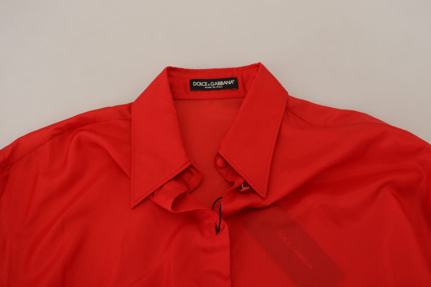 Dolce & Gabbana Elegant Silkepolotop med Langærmet Krave
