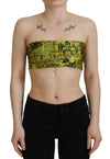 John Galliano Chic Gul Grafisk Cropped Top