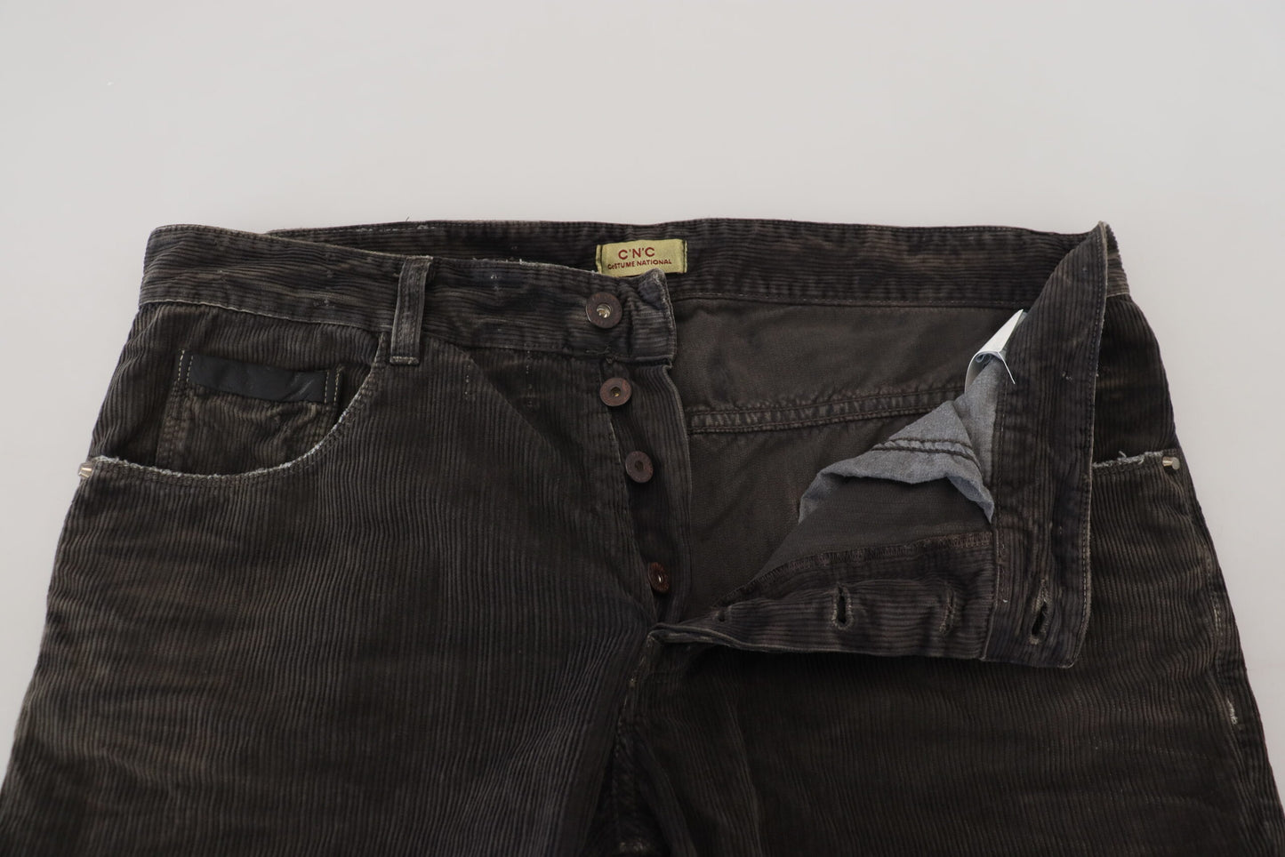Costume National Stilfulde Grå Corduroy Denim Jeans
