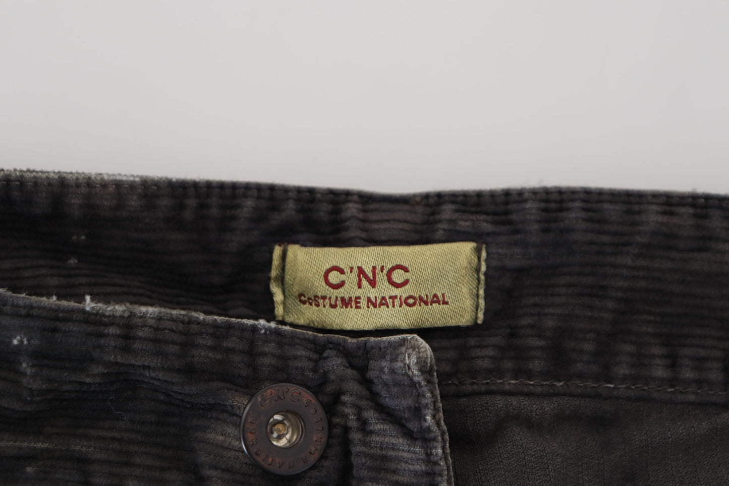 Costume National Stilfulde Grå Corduroy Denim Jeans