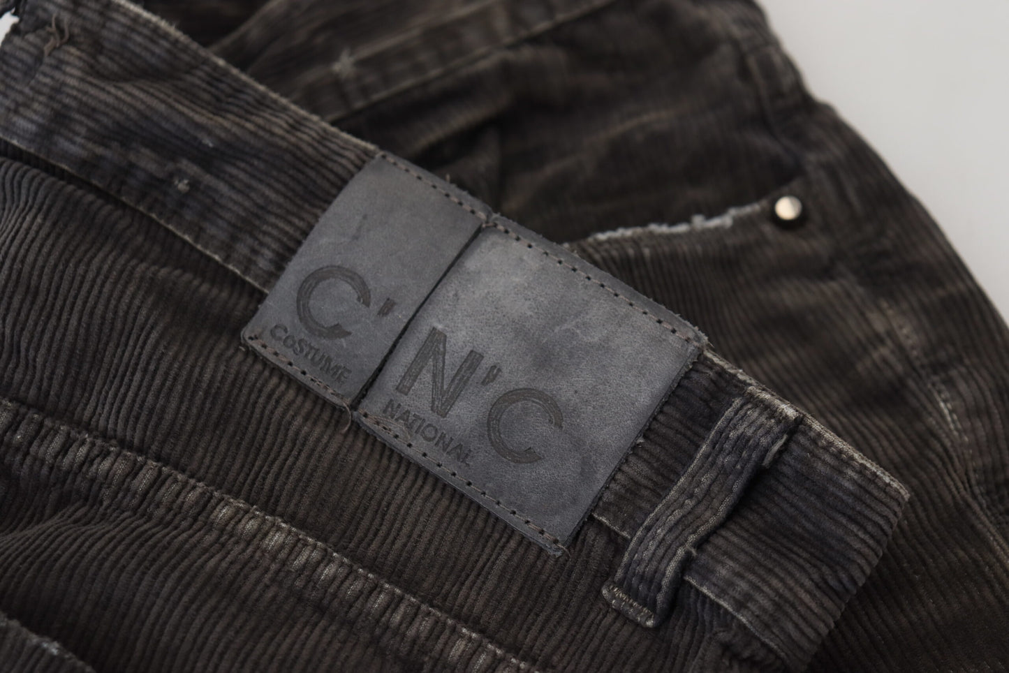 Costume National Stilfulde Grå Corduroy Denim Jeans