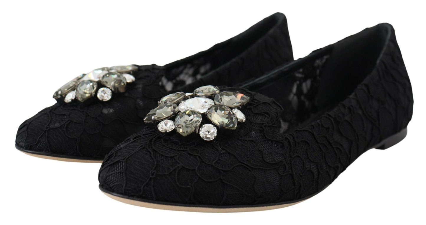 Dolce & Gabbana Elegante Blomsterblonde Flade Vally Sko
