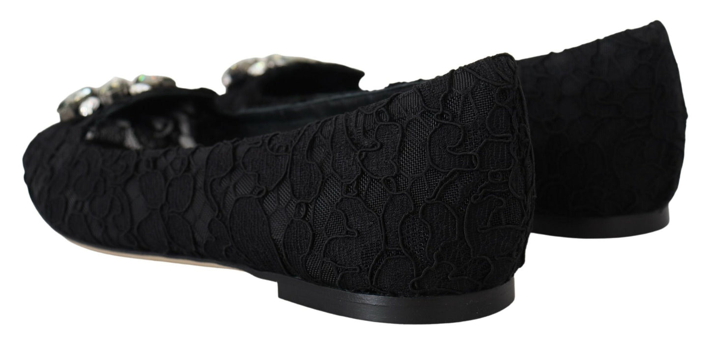 Dolce & Gabbana Elegante Blomsterblonde Flade Vally Sko