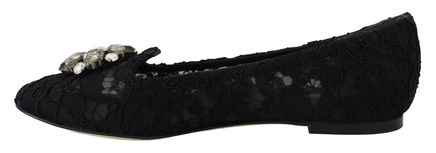 Dolce & Gabbana Elegante Blomsterblonde Flade Vally Sko