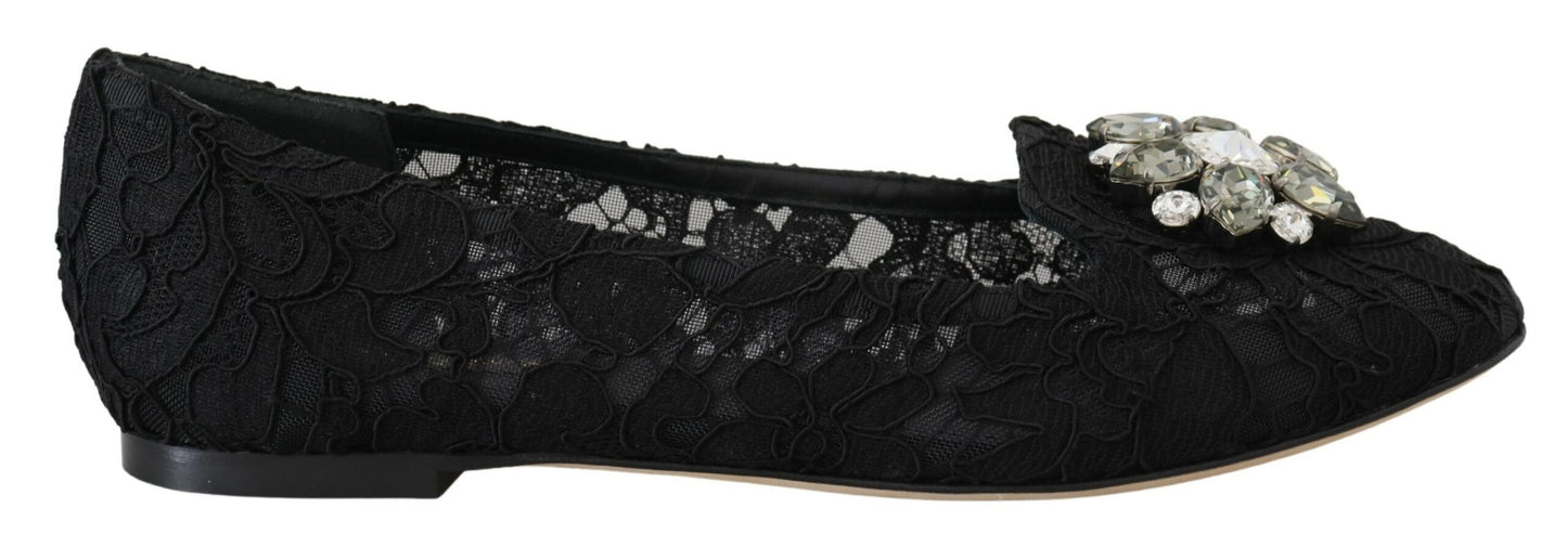 Dolce & Gabbana Elegante Blomsterblonde Flade Vally Sko