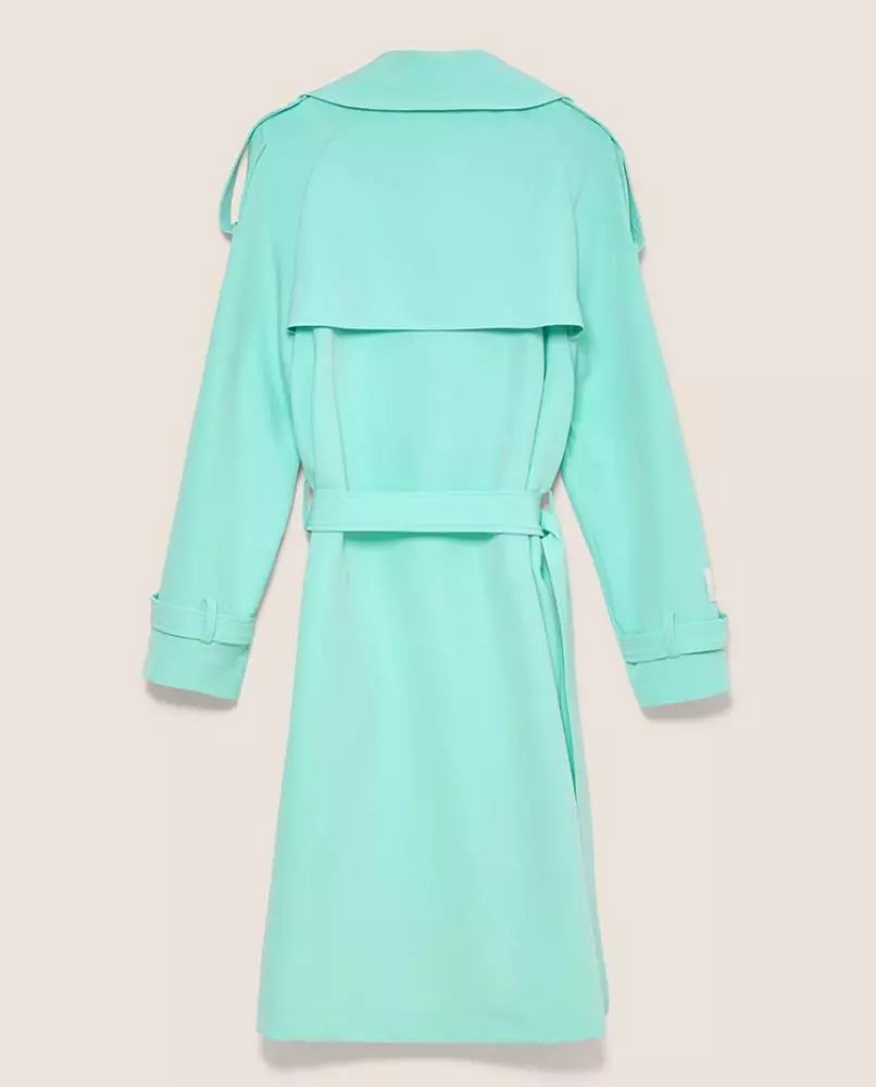 Hinnominate Elegant Lyseblå Dobbeltradet Trenchcoat