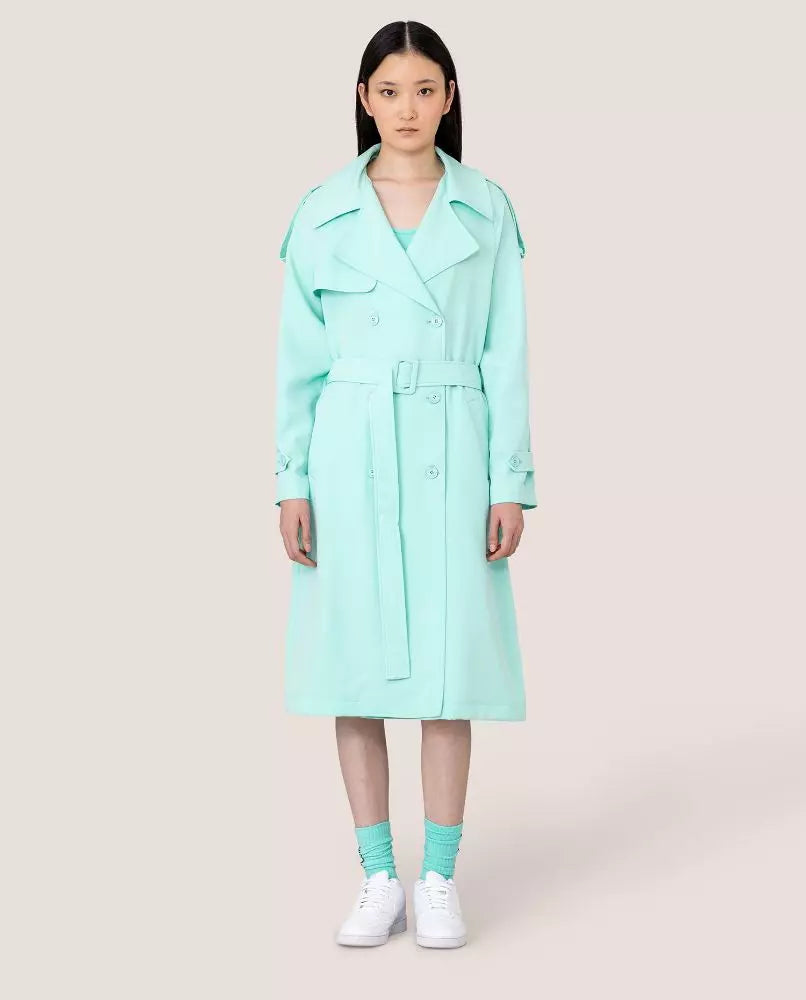 Hinnominate Elegant Lyseblå Dobbeltradet Trenchcoat