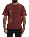 Dolce & Gabbana Elegant Maroon Printed Bomulds T-shirt