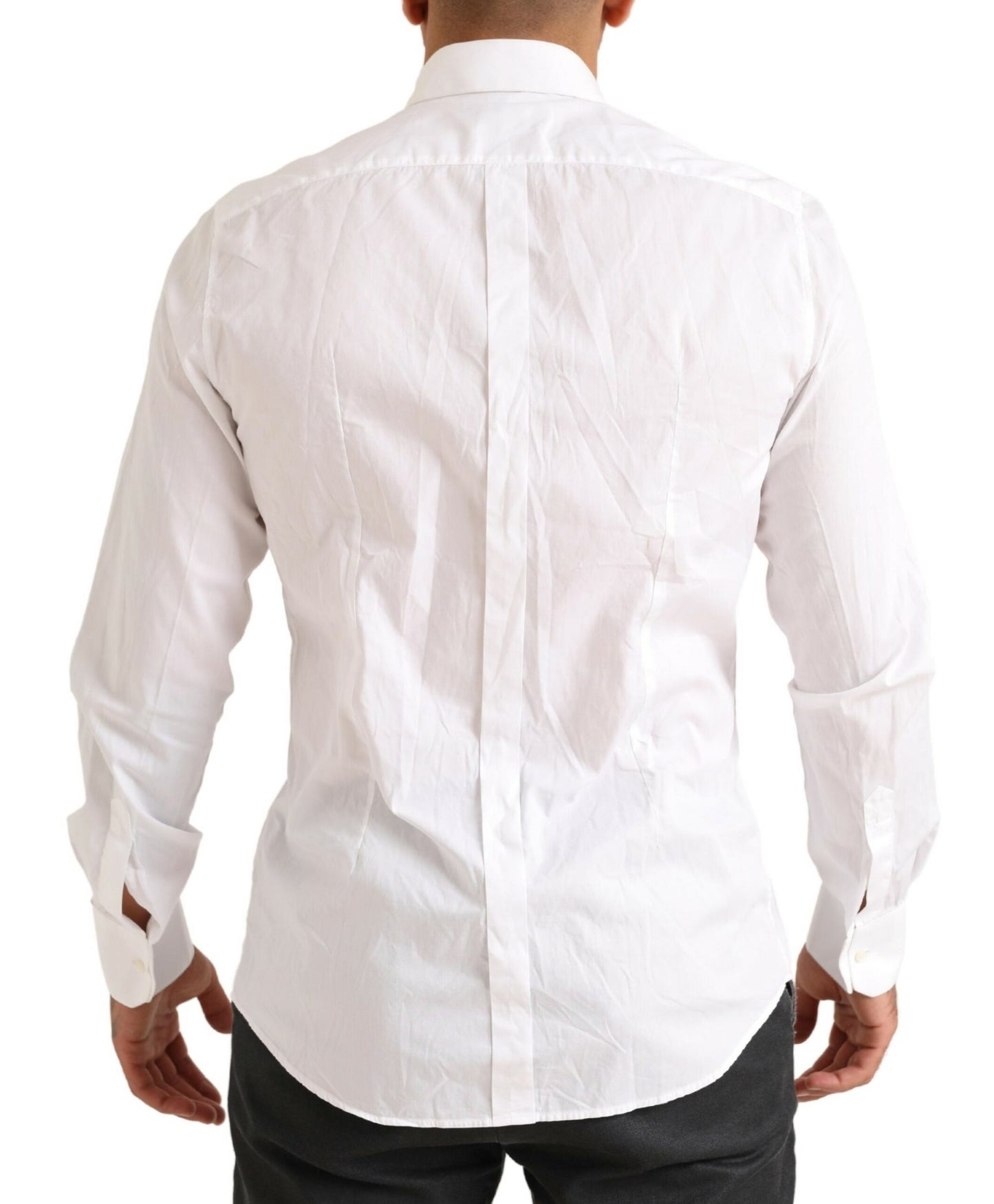 Dolce & Gabbana Elegant Hvid Slim Fit Bomuldsskjorte