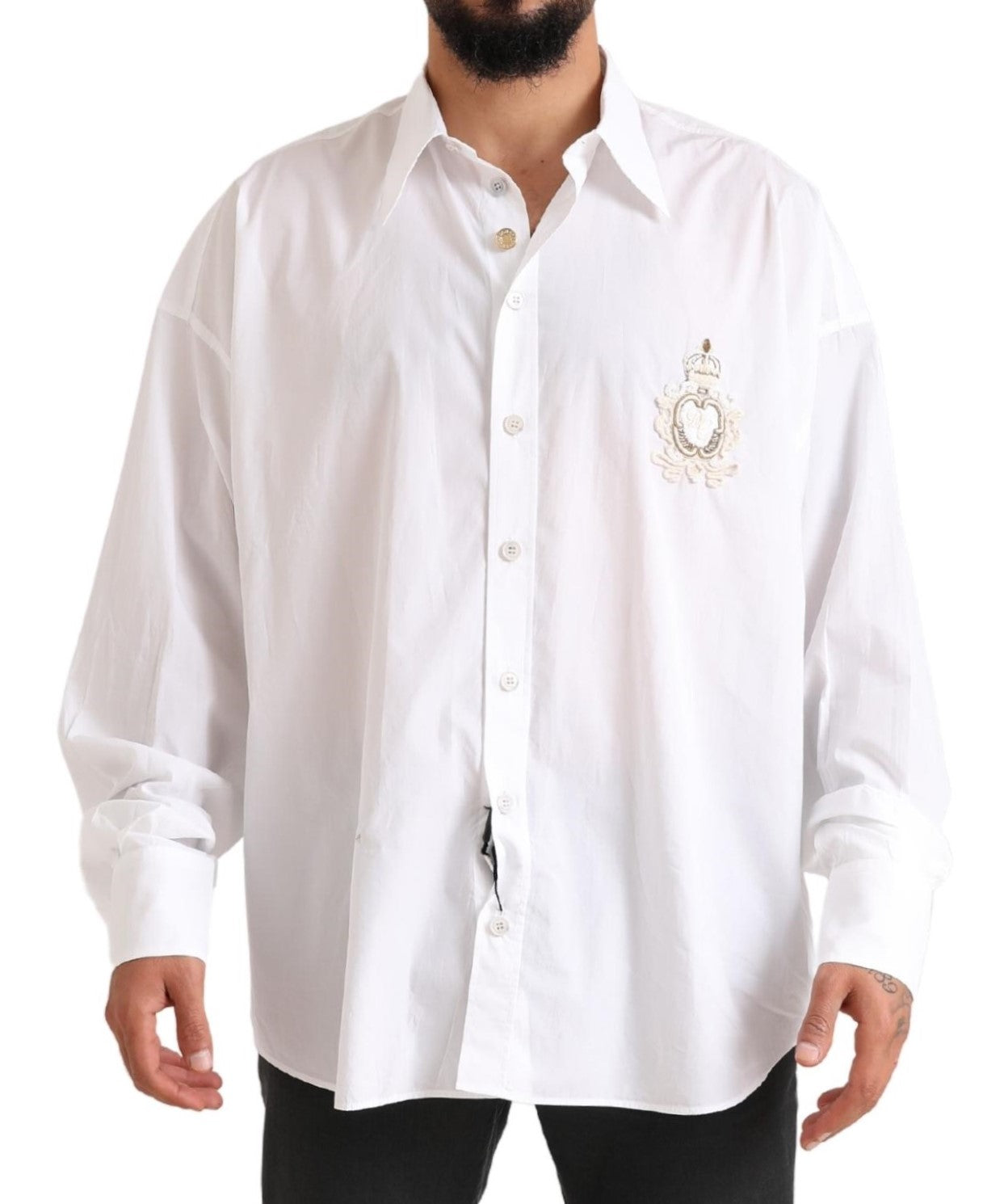 Dolce & Gabbana Elegant Hvid Bomulds Formel Skjorte