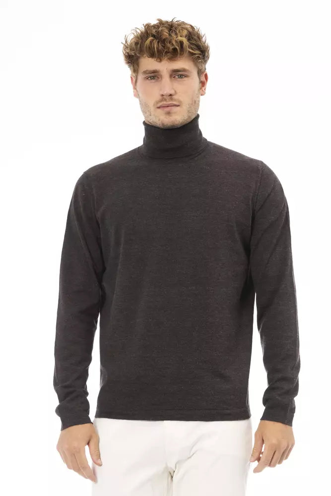 Alpha Studio Brun Cashmere Herretrøje med rullekrave