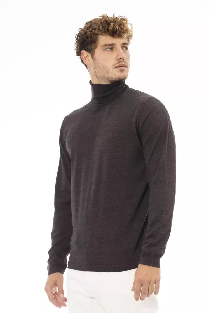 Alpha Studio Brun Cashmere Herretrøje med rullekrave