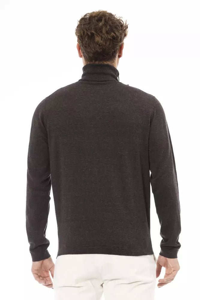 Alpha Studio Brun Cashmere Herretrøje med rullekrave