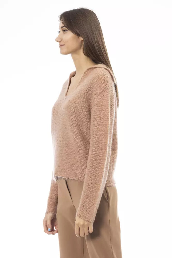 Alpha Studio Beige Merino Uld Dametrøje