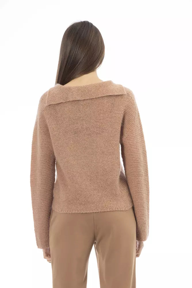 Alpha Studio Beige Merino Uld Dametrøje